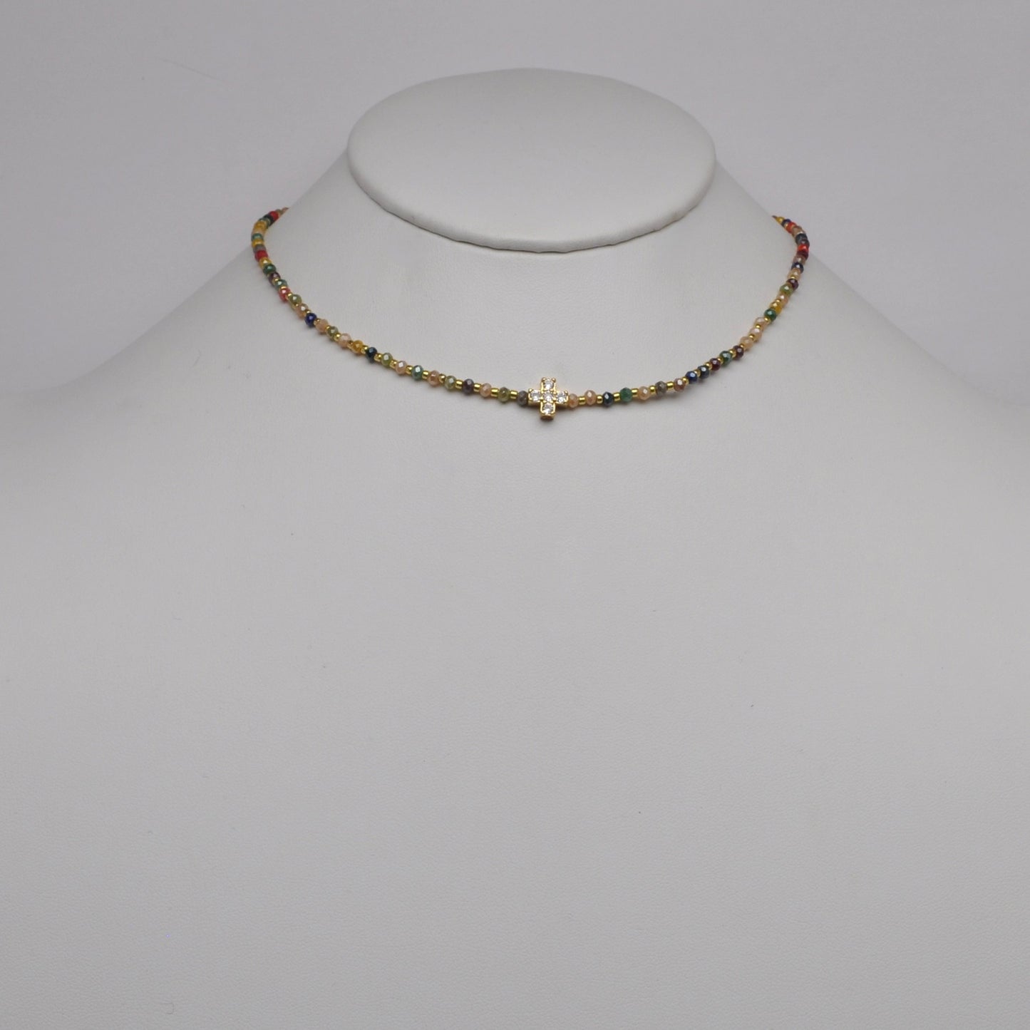 Crystal Cross Charm Necklace