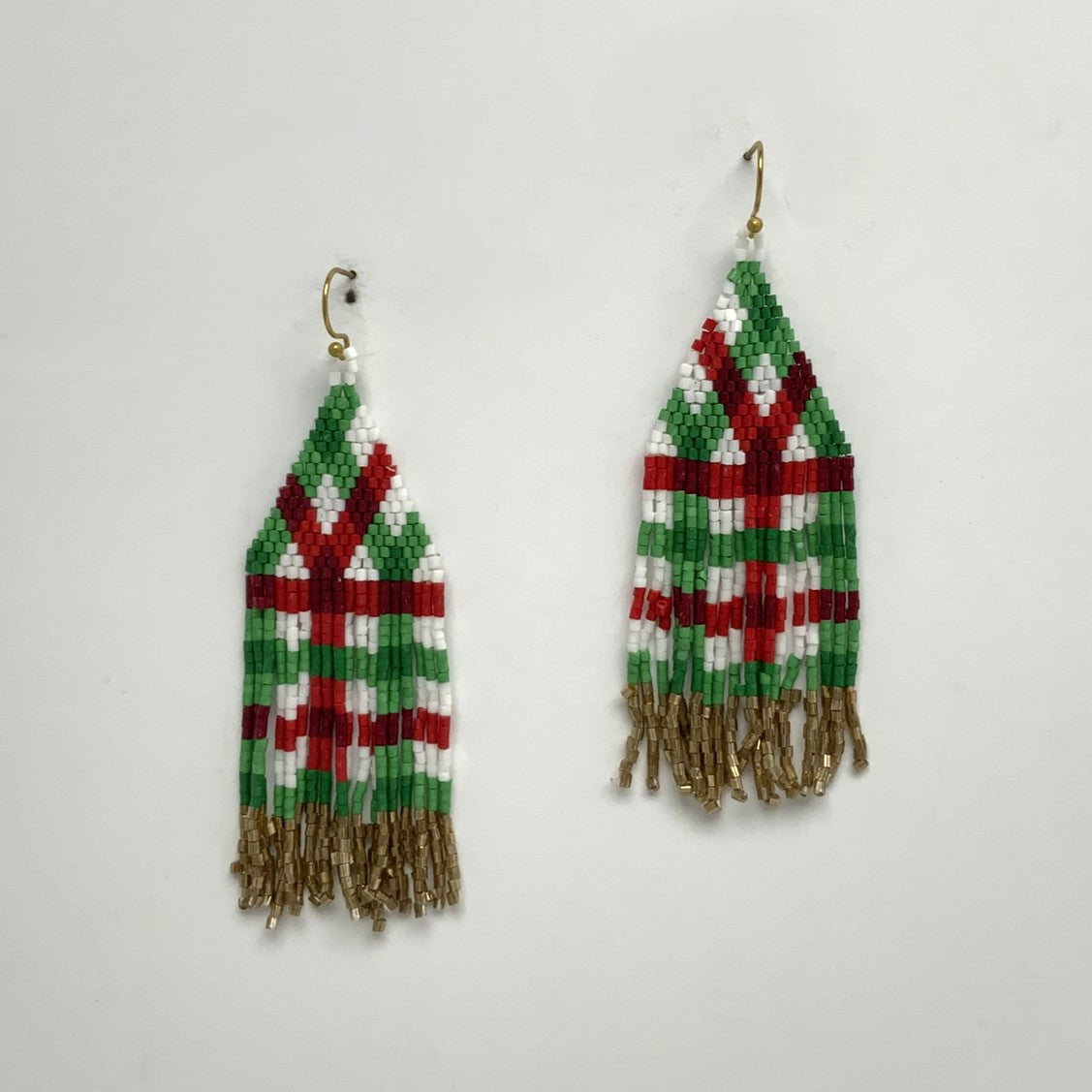 Beaded Christmas Pattern Earrings
