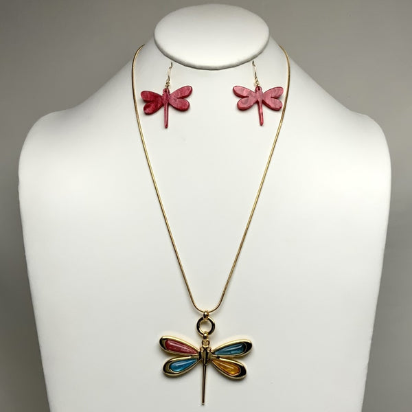 Dragonfly Snake Chain Necklace Set