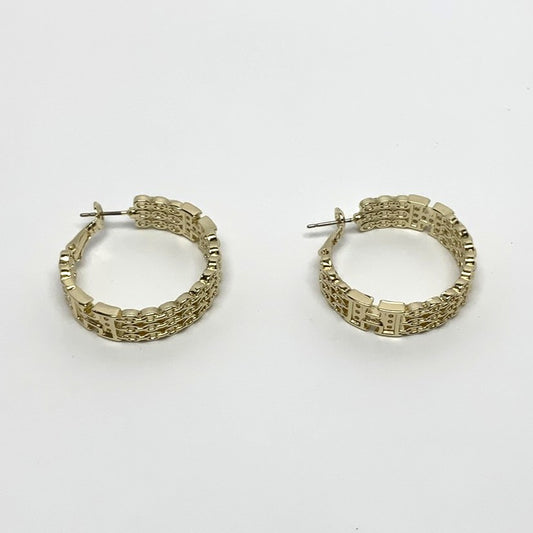 Chain Letter H Hoop Earrings