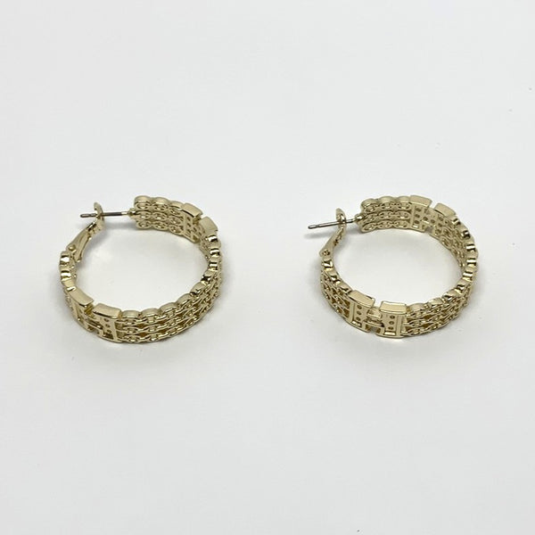 Chain Letter H Hoop Earrings