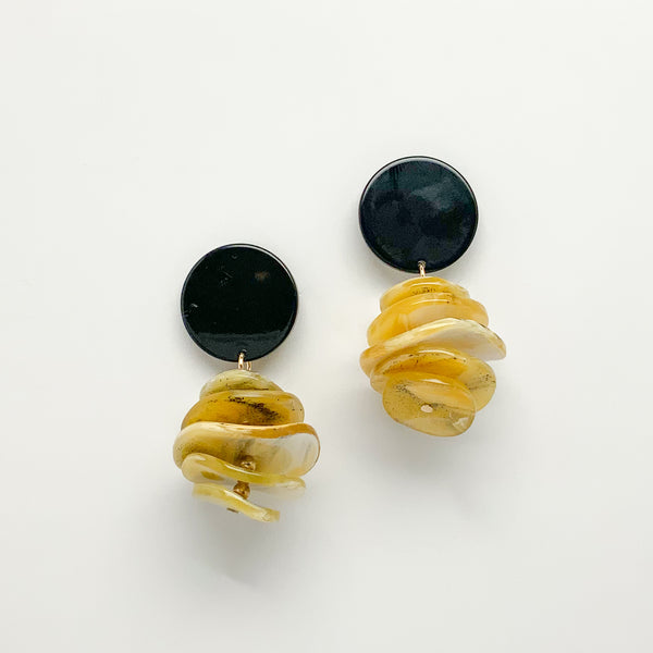 Wavy Sphere Lucite Drop Earrings