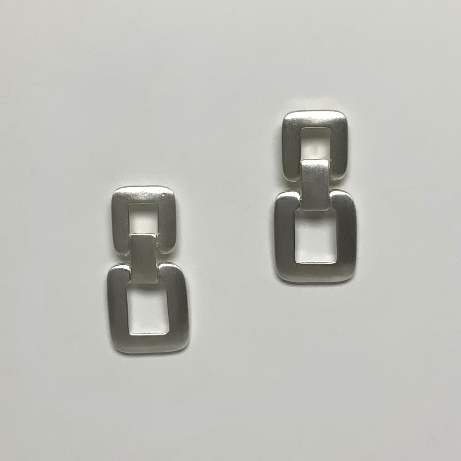 Square Drop Friction Back Earrings