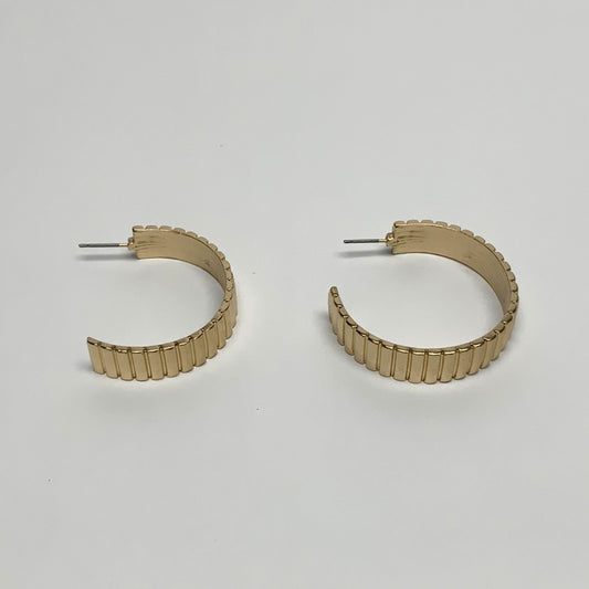 Ribbed Friction Back Hoop Earrings