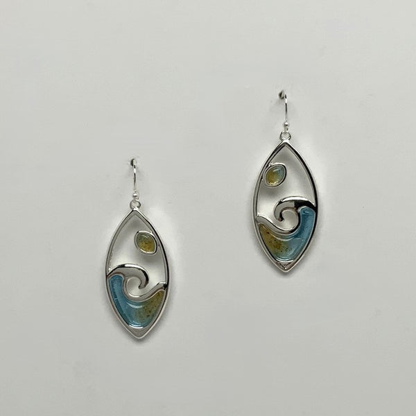 Enamel Wave Sand Earrings