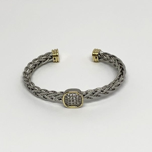 Interlinked w/Bling Centerpiece Cuff Bracelet