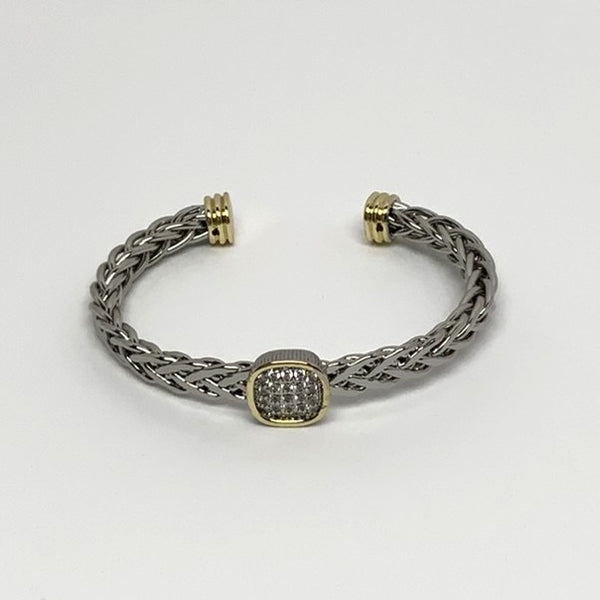 Interlinked w/Bling Centerpiece Cuff Bracelet