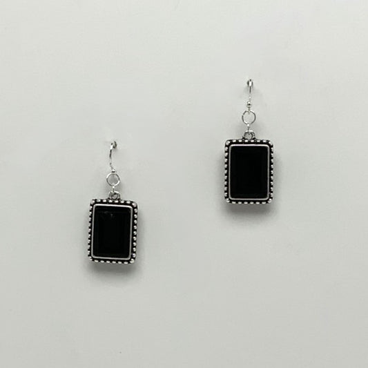 Western Emerald Cut Crystal Earrings