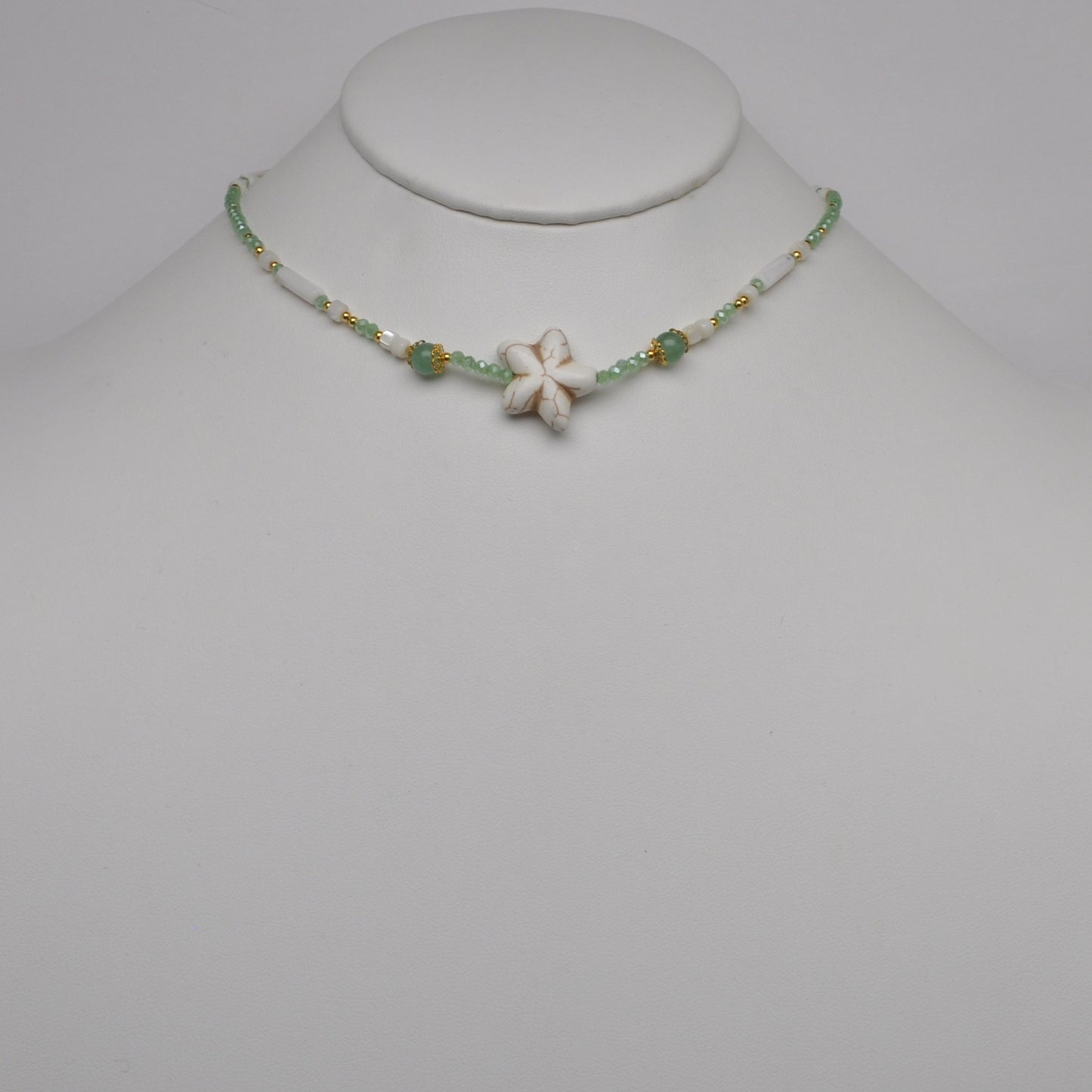 Crystal Bead Mix Starfish Necklace