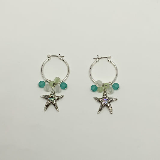 Starfish Hoop Drop Earrings