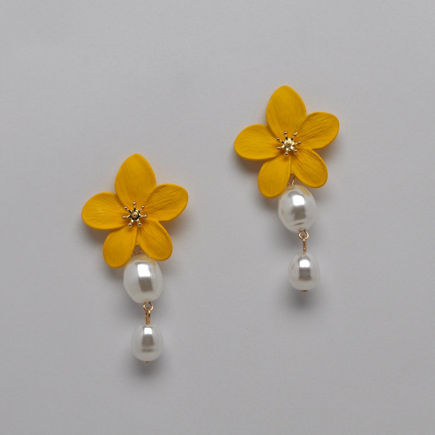Flower Pearl Drop Earrings