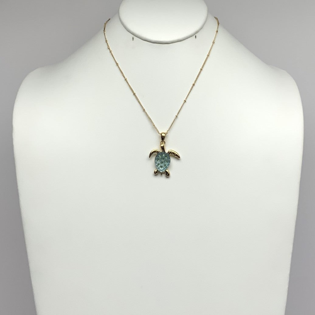 Rhinestone Turtle Necklace