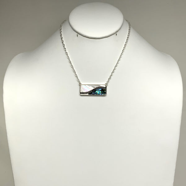 Split Enamel Rectangle Necklace