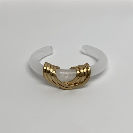 Acrylic Metal Piece Cuff Bracelet