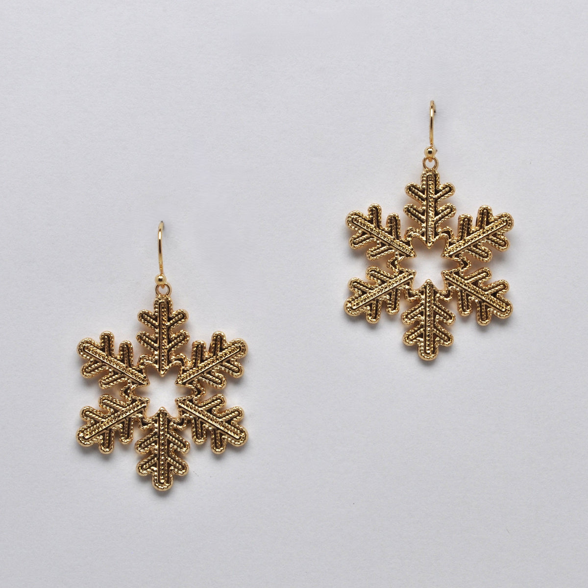 Open-Silhouette Snowflake Drop Earrings