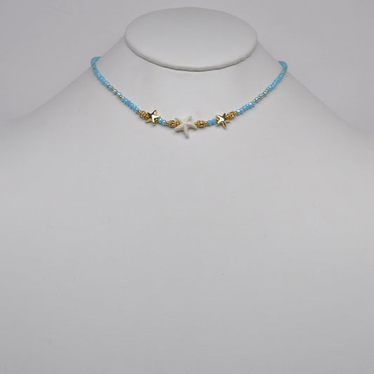 Crystal Starfish Charm Necklace