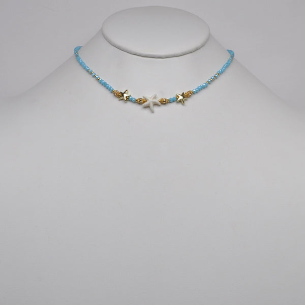 Crystal Starfish Charm Necklace