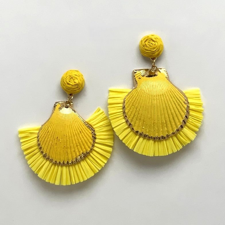 Clamshell Twine Statement Earrings