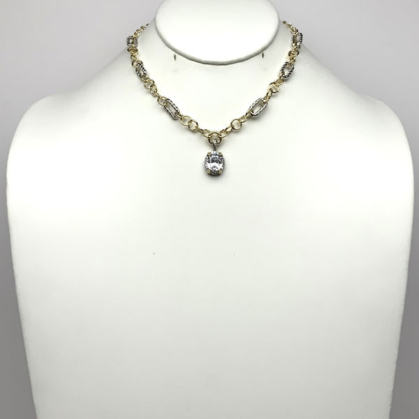 Link Cubic Zirconia Necklace