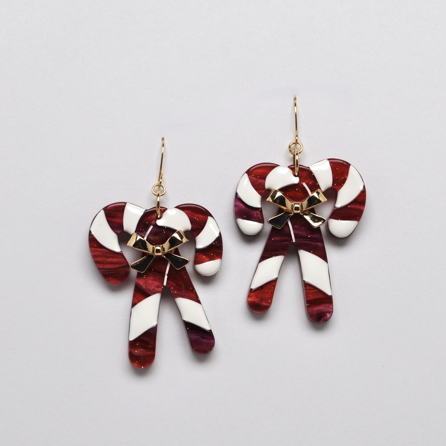 Candy Cane Lucite Earrings