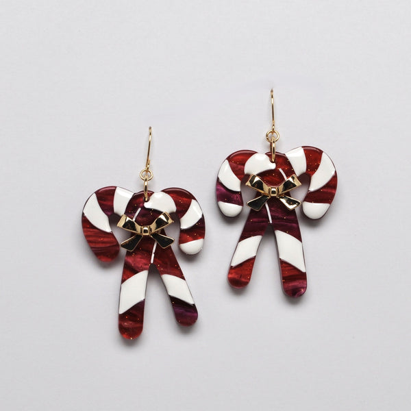 Candy Cane Lucite Earrings