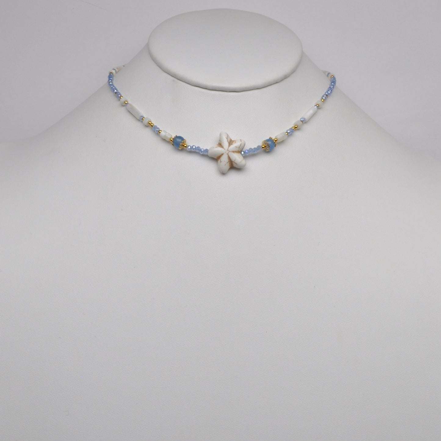Crystal Bead Mix Starfish Necklace