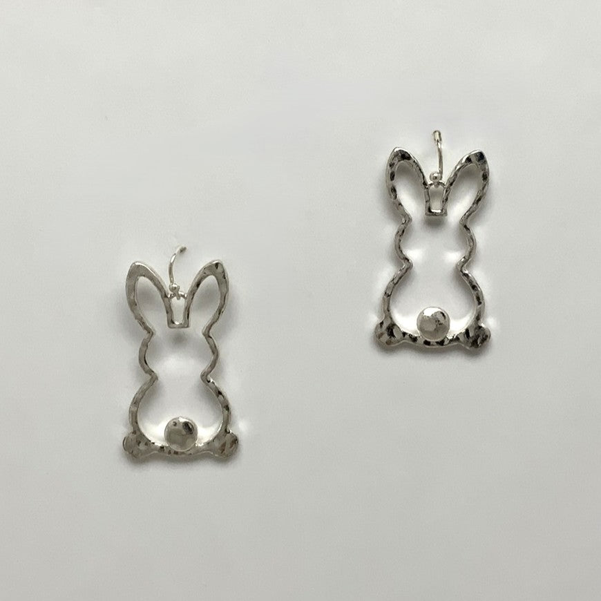 Textured Bunny Outline Earrings