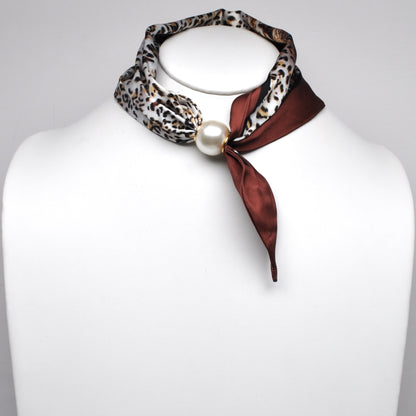Two-Tone Cheetah Face Print Neckerchief