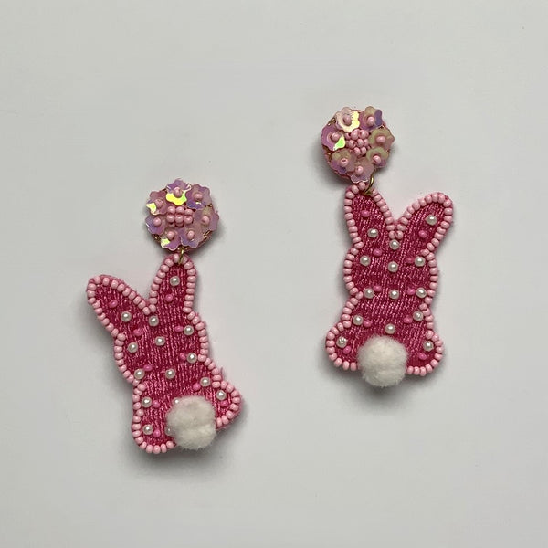 Beaded Easter Bunny Earrings