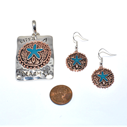 Sand dollar pendant set