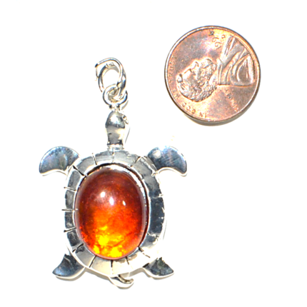 Lucite turtle pendant