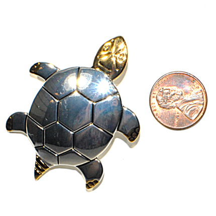 Turtle pendant pin