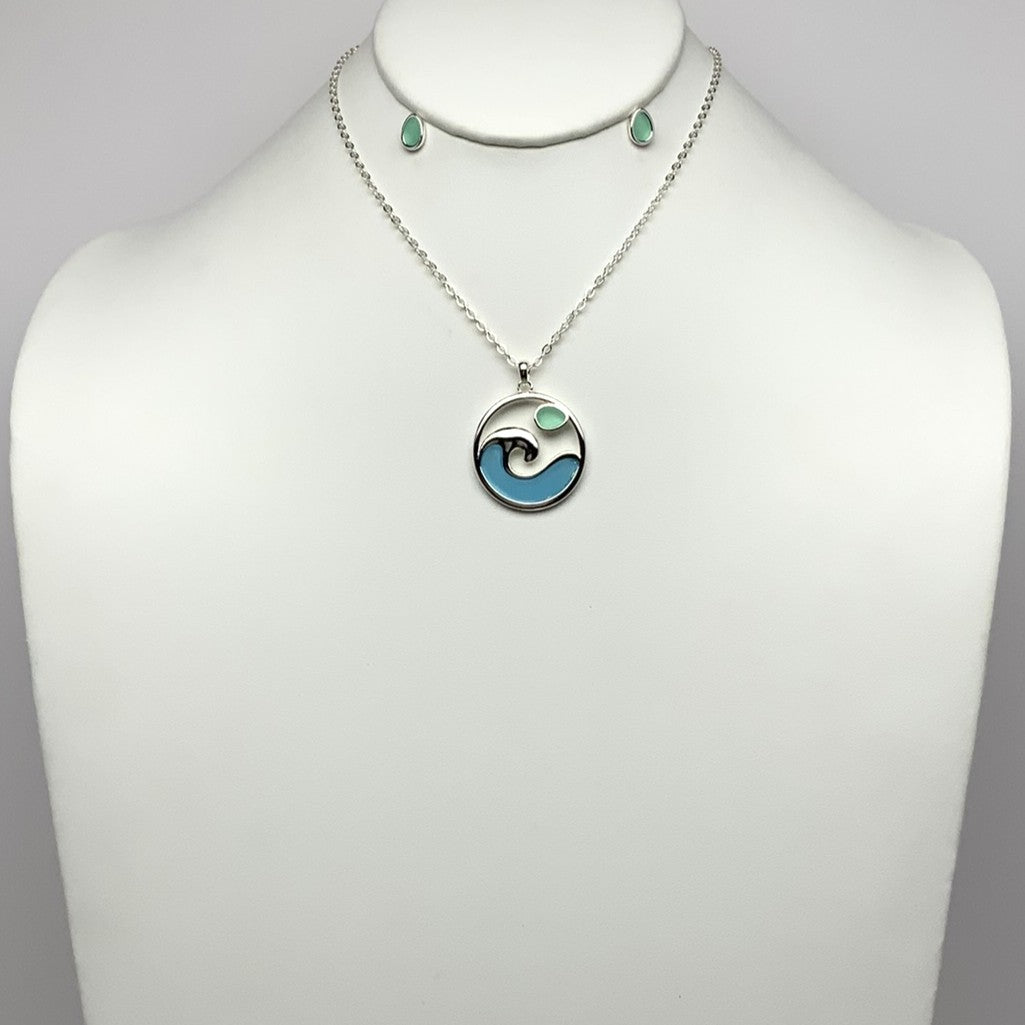 Wave Drop Necklace Set