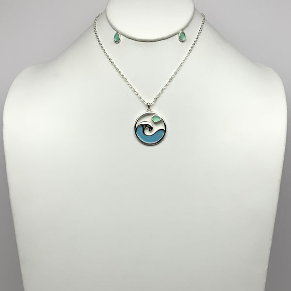 Wave Drop Necklace Set