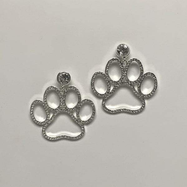 Crystal Paw Print Earrings