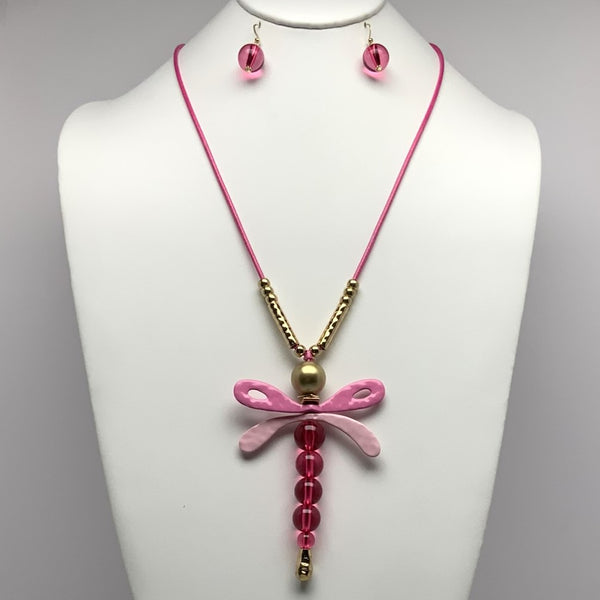Dragonfly Drop Necklace Set