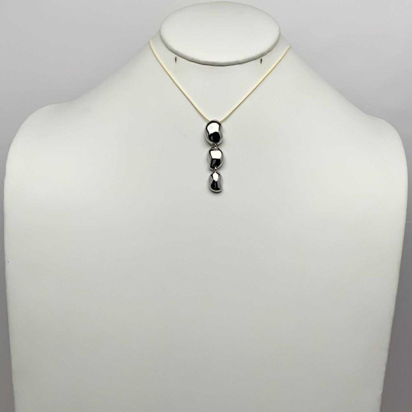 Three Metal Drop Cord Necklace