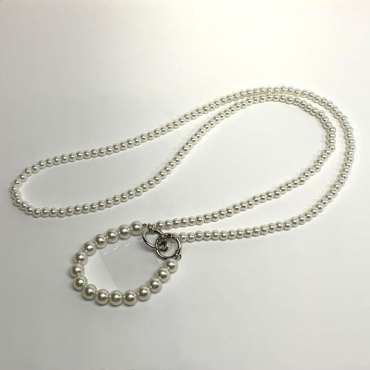 Long Pearl Cellphone Carrying Strap with Wrist Strap