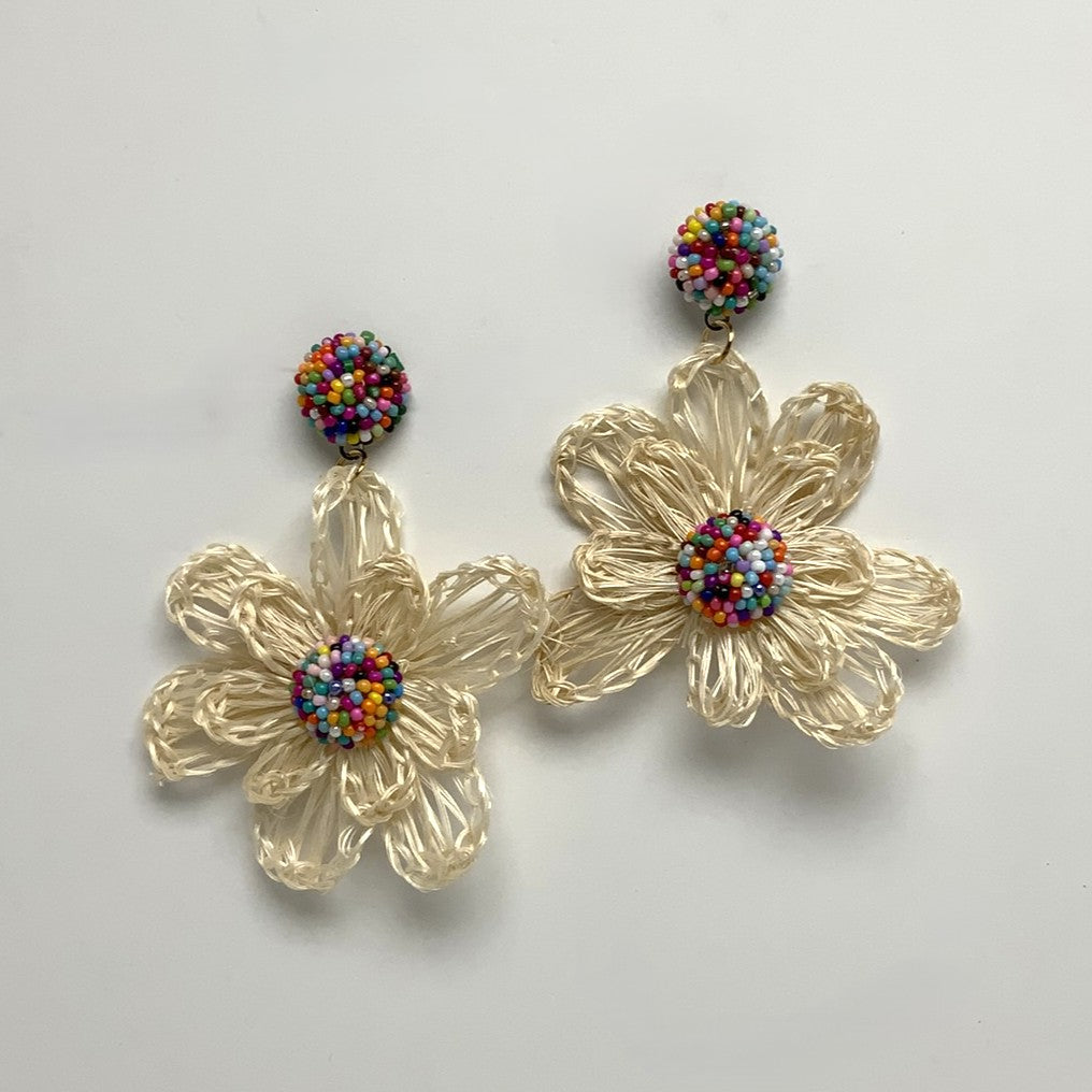 Wicker Flower Earrings