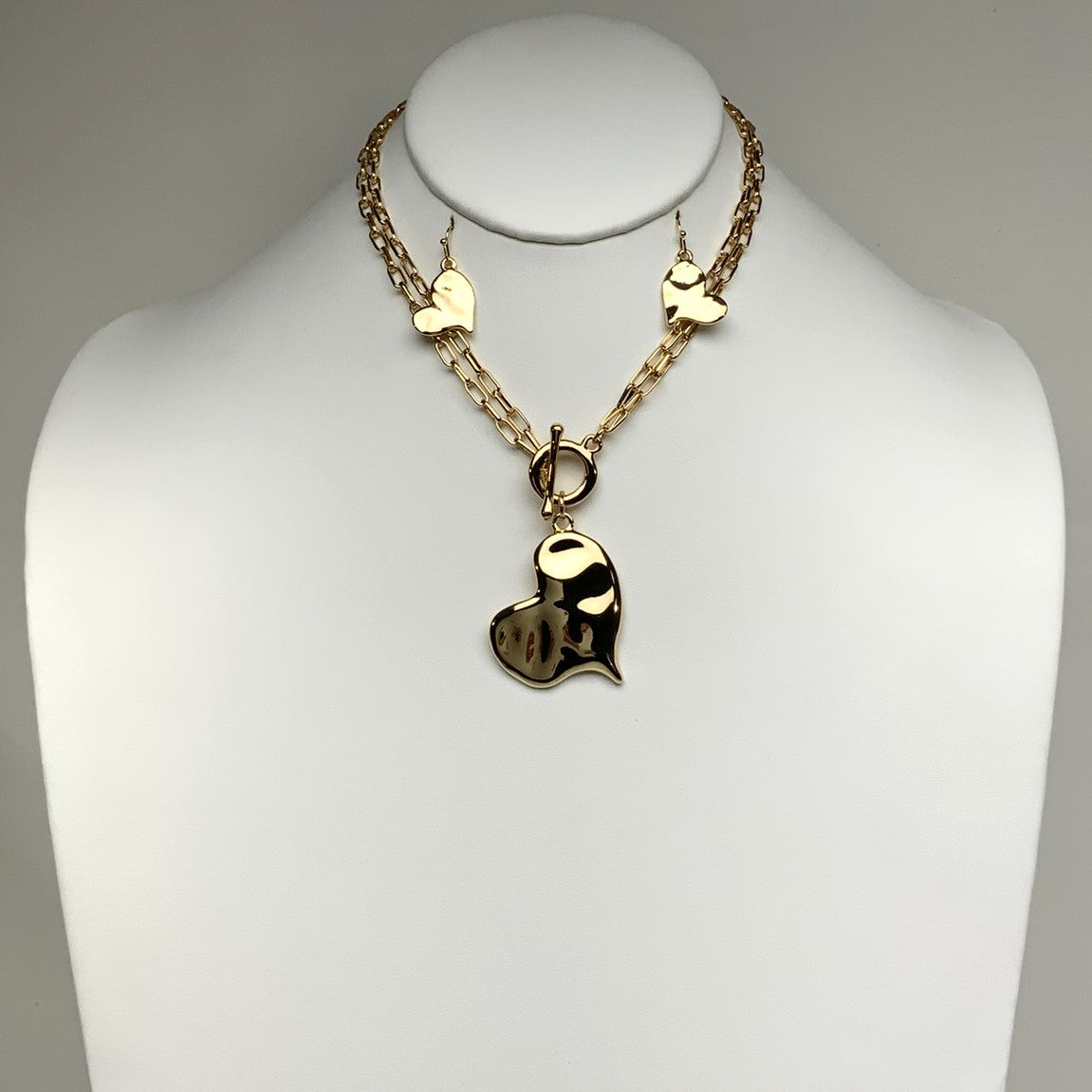 Heart Chain Necklace Set