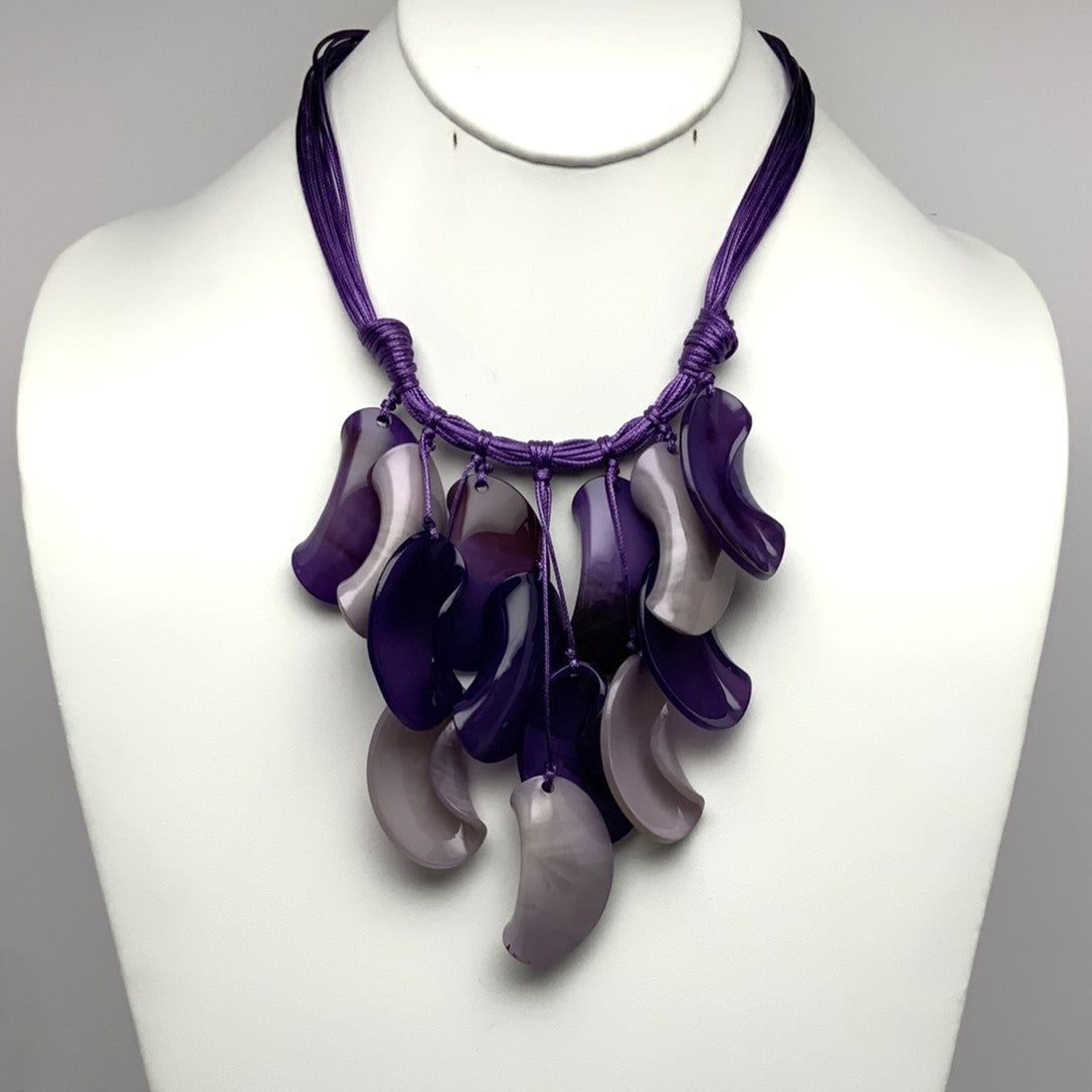 Wavy Lucite Drop Necklace