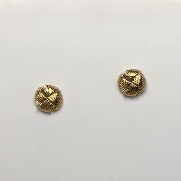 Hammered Line Pattern Clip On Earrings
