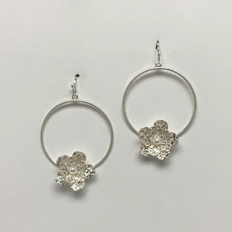 Flower Hoop Earrings
