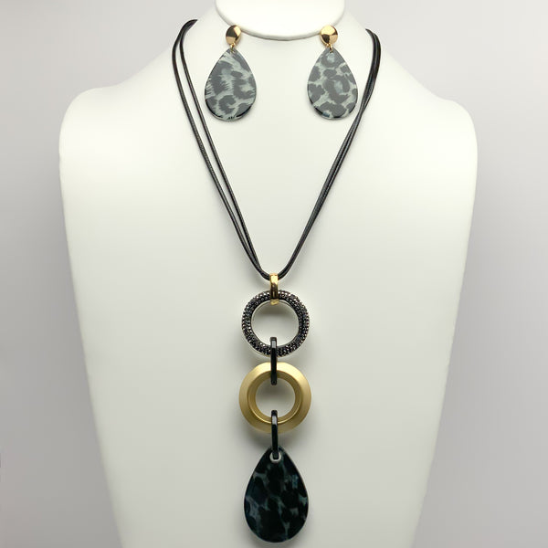 Lucite Hoop Drop Necklace