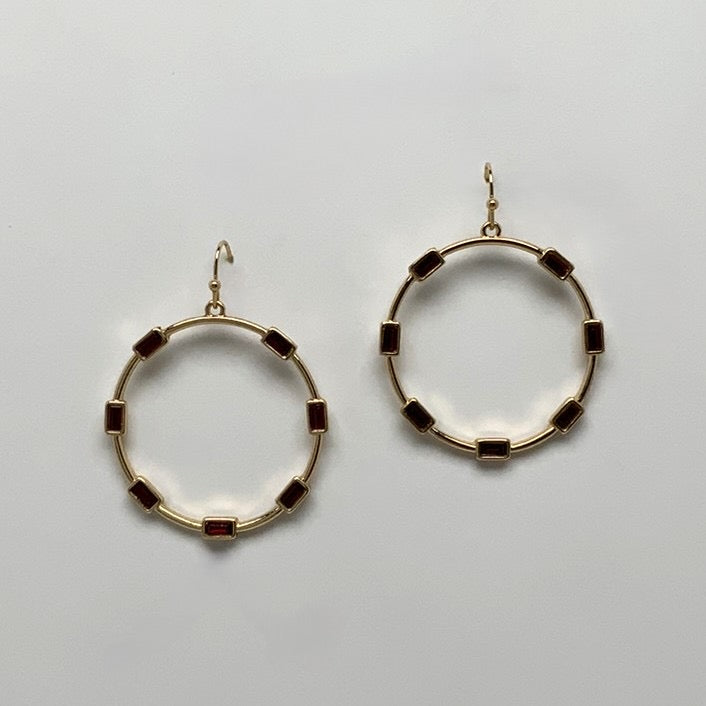 Circle Crystal Earrings