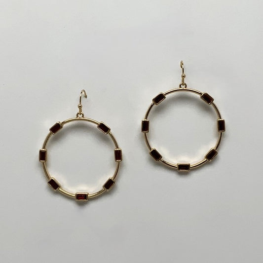 Circle Crystal Earrings