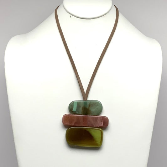 Stone Shaped Lucite Necklace