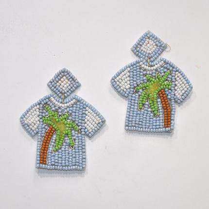 Beach Shirt Seed Bead Earrings