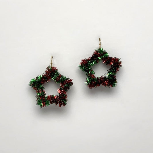 X-mas Tinsel Star Earrings