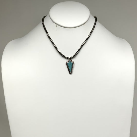 Western Turquoise Arrowhead Necklace